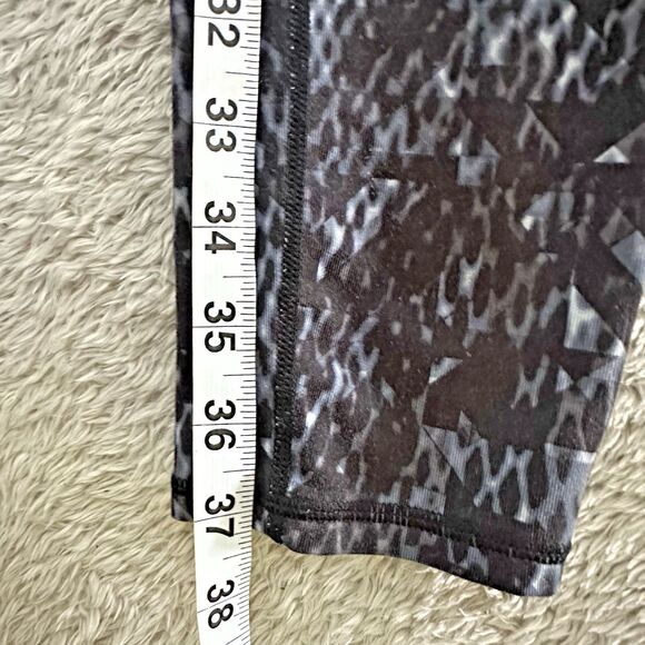 Athleta Womens L Leggings Black Gray Snake Print High Rise Stretch Athleisure - Picture 5 of 12